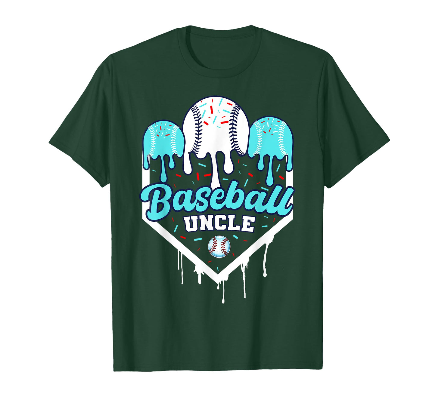 Baseball Drip Uncle Ice Cram Home Plate Baseball Fathers Day T-Shirt