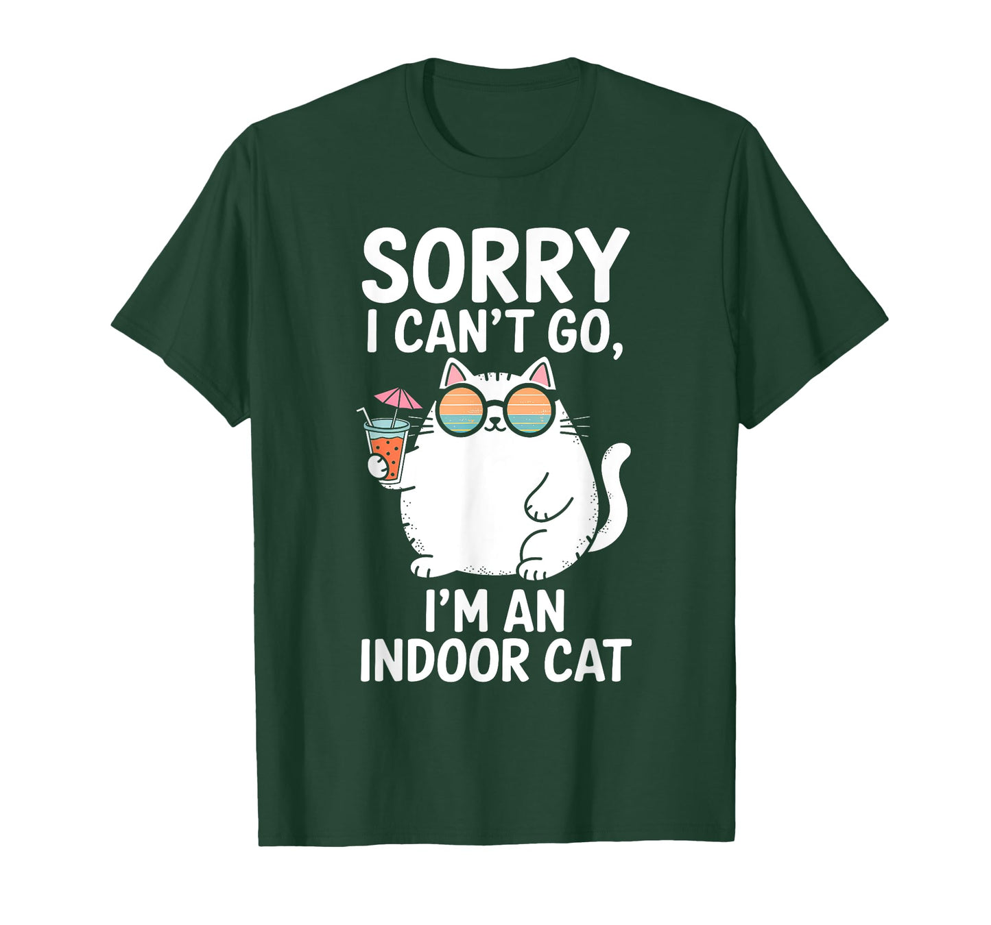 Sorry I Can’t Go I’m an Indoor Cat Introvert Cat T-Shirt