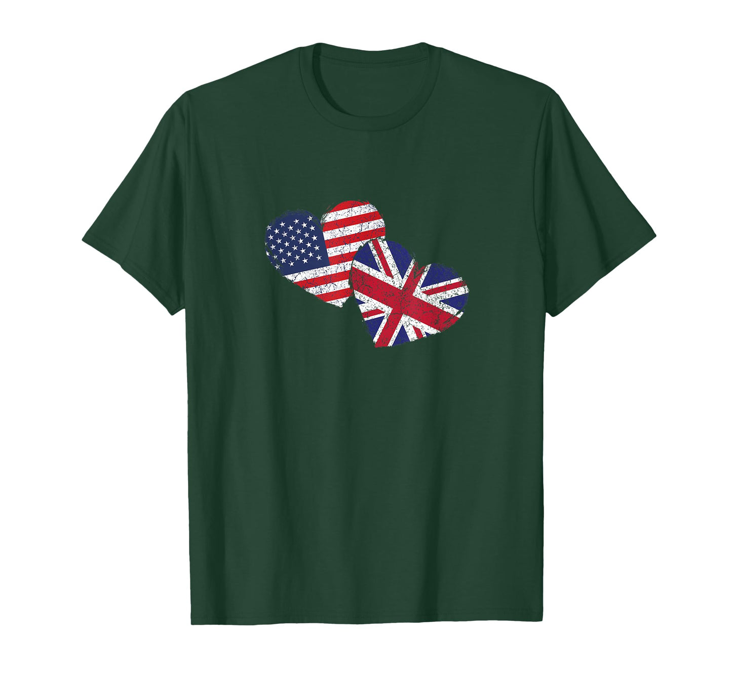 USA United Kingdom Heart Country Flag American British T-Shirt