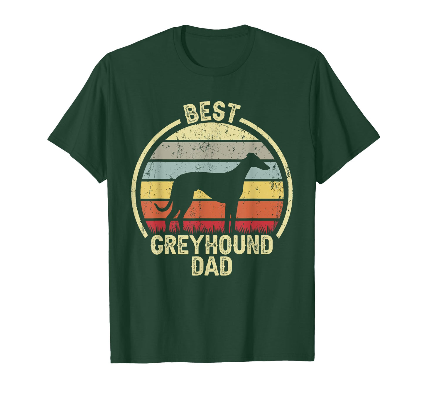 Best Dog Father Dad - Vintage Greyhound T-Shirt
