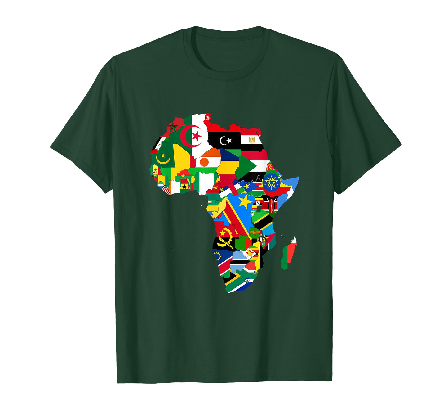 African Pride - Ethnic Map of Africa with Flags T-Shirt
