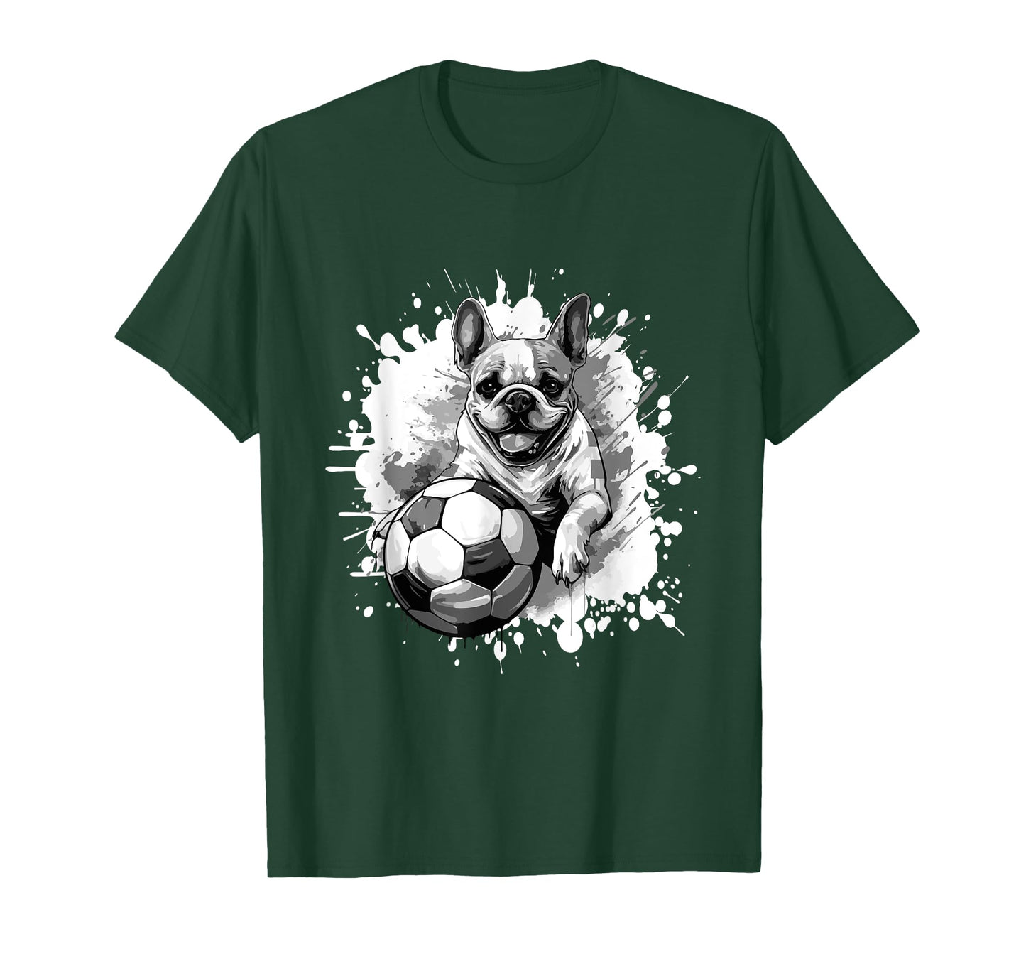 French Bulldog Dog Playing Soccer | Team Sports Animal T-Shirt for Men Women Kids