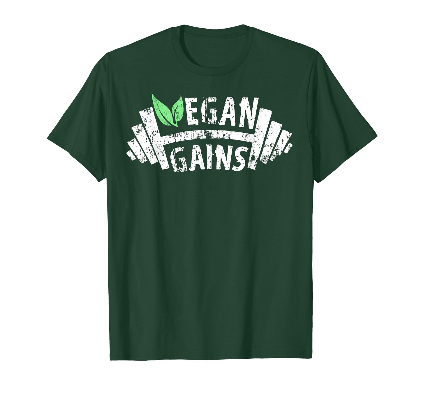 Vegan Gains Vegetarian Gym Workout Humor Tee Weightlifting T-Shirt