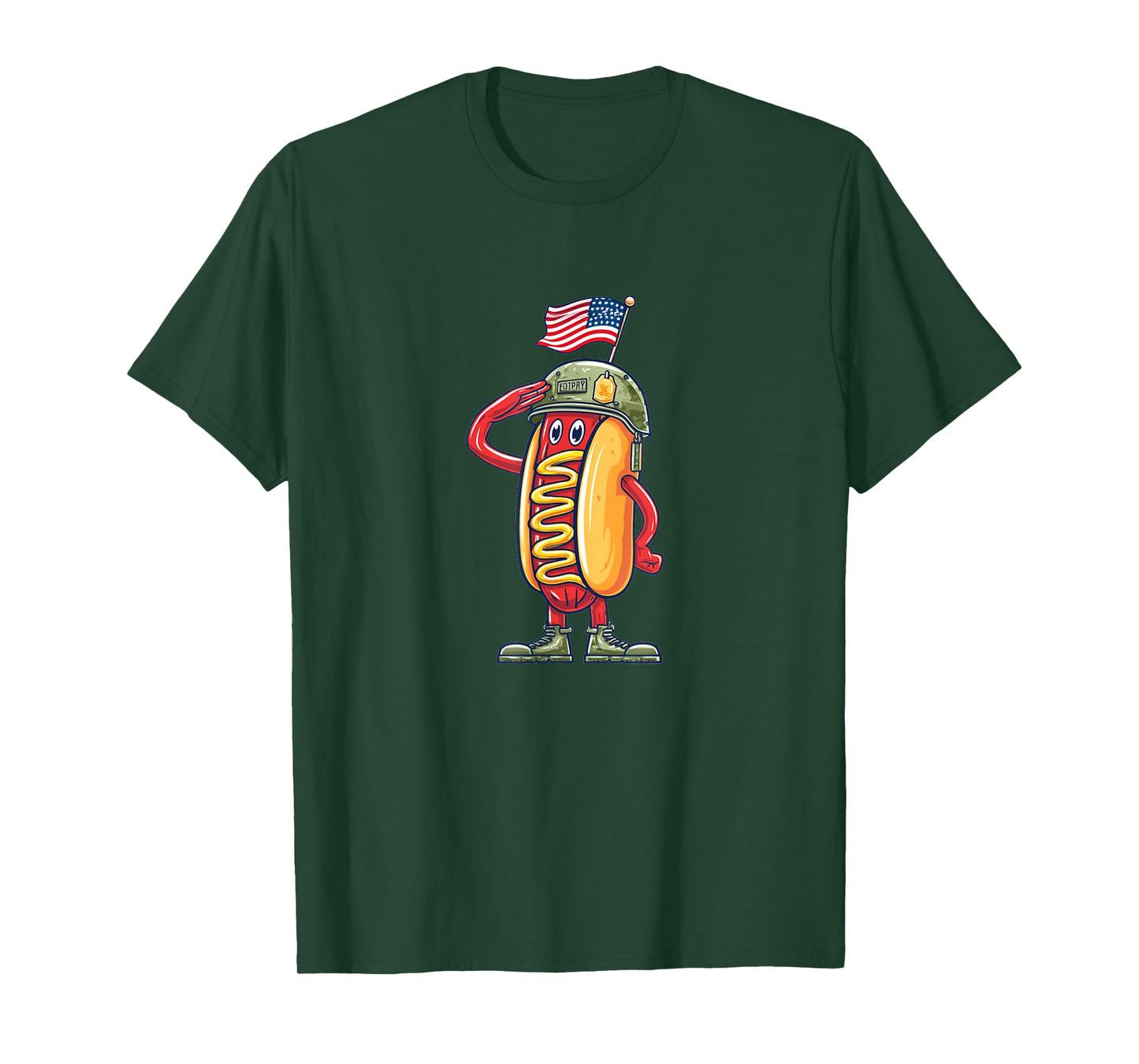 Patriotic Saluting Hotdog Costume T-Shirt