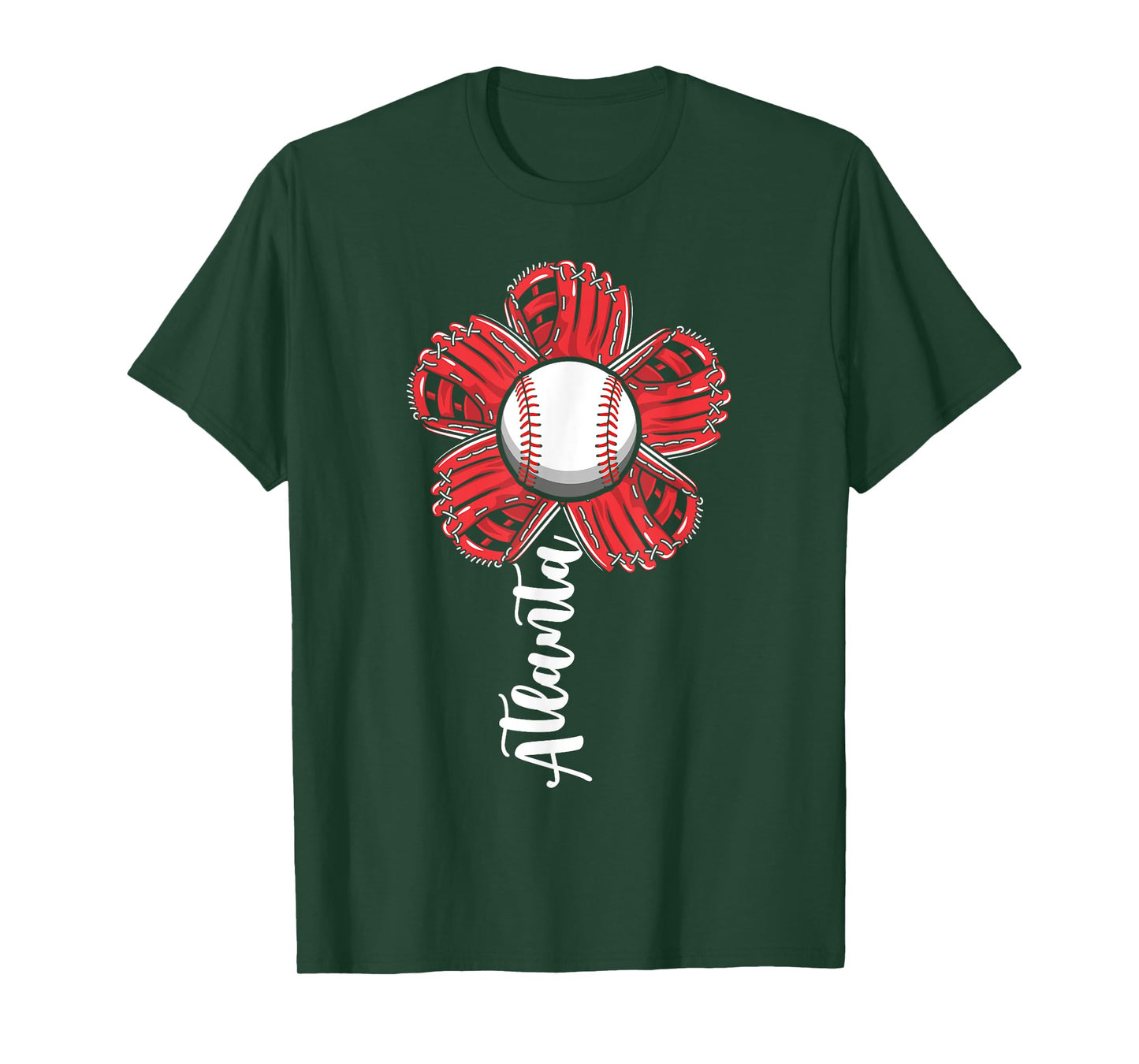 Cute Flower Atlanta Retro Baseball Lover Game Day T-Shirt