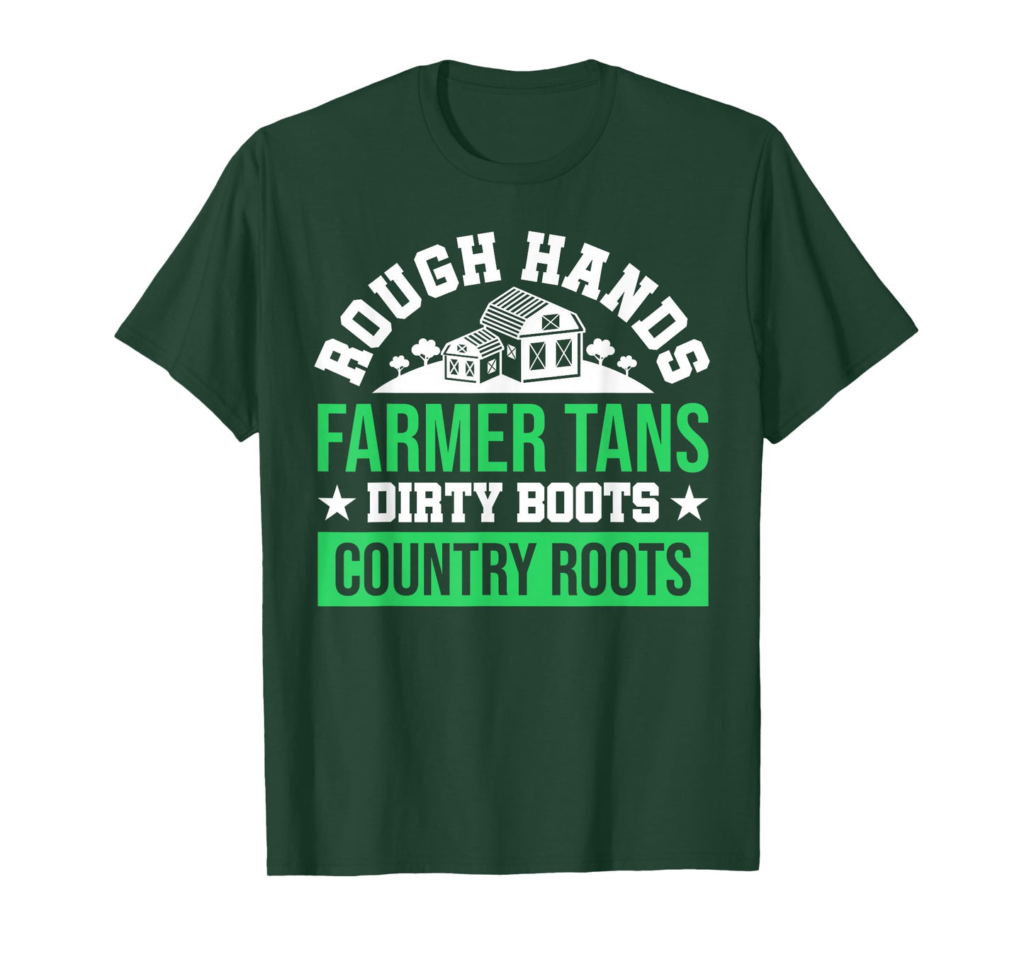Rough Hands Farmer Tans Dirty Boots Country Roots USA Flag T-Shirt
