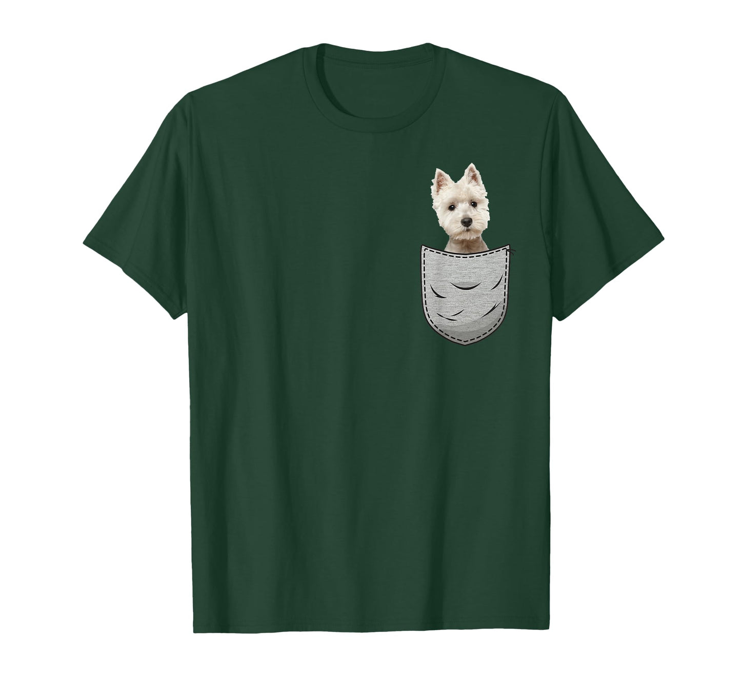 Westie White Highland Terrier Pocket for Dog Owners T-Shirt