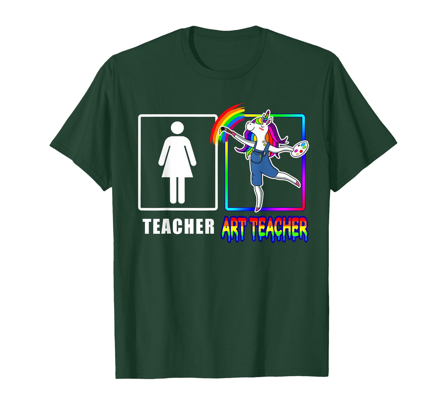 Cute Art Teacher Magical Dabbing Unicorn Gift Funny Artist T-Shirt