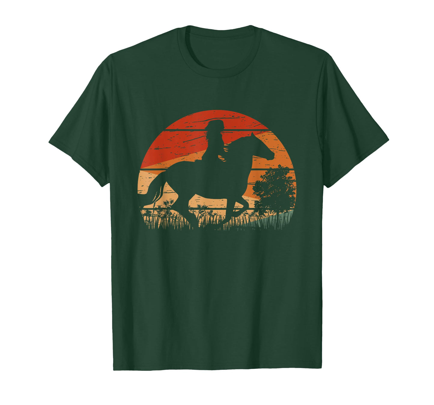 Girl Horse Riding Retro Style Vintage Cowgirl Rodeo Ranch T-Shirt