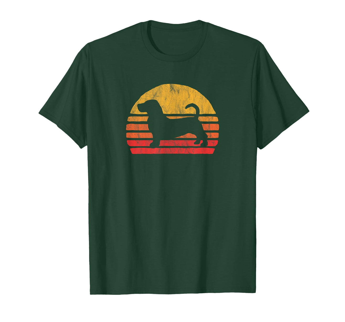 Retro Bassett Hound Sun Tee - Vintage Dog Breed Design T-Shirt for Men Women Kids