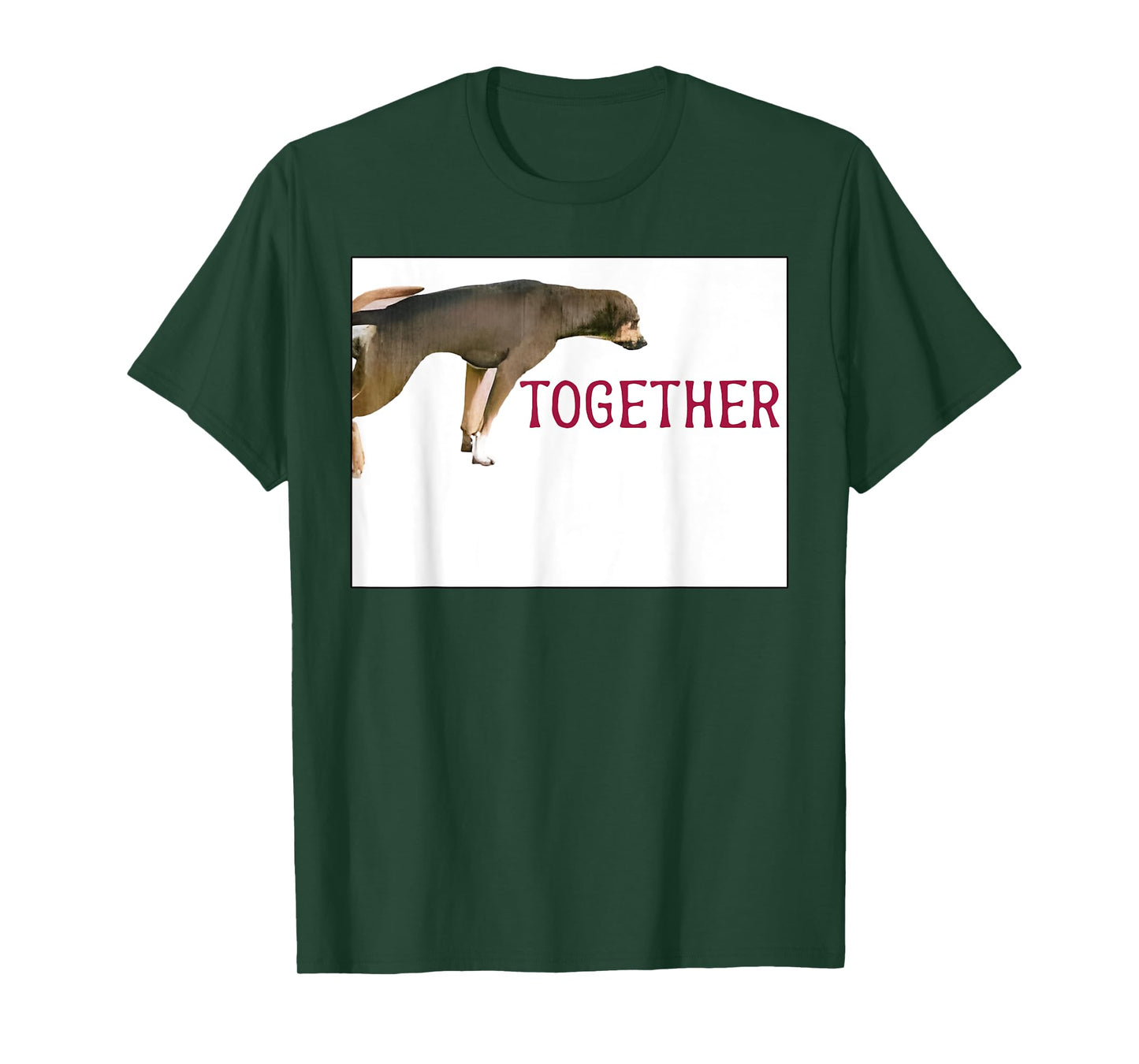 Stuck Together Dogs Funny Couple Saying Quote Dog Adult Joke T-Shirt