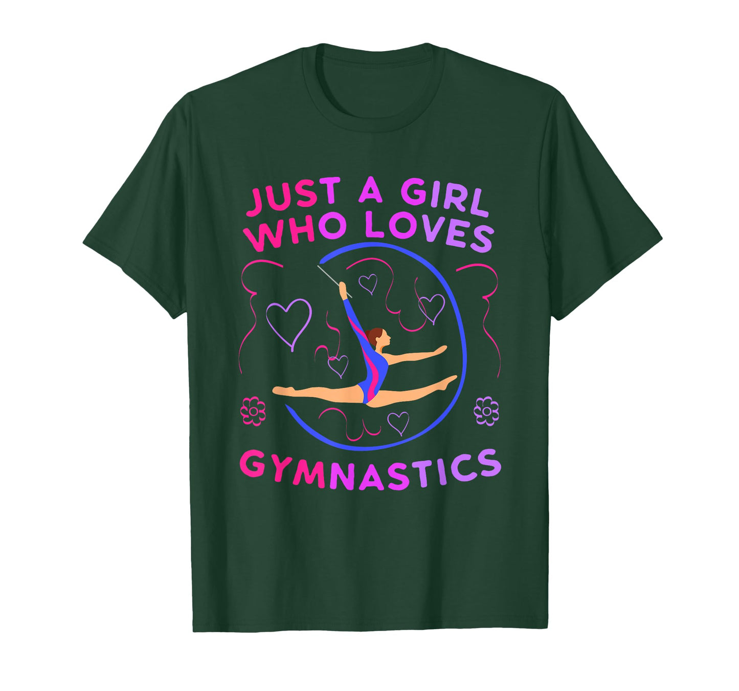 Just a Girl Who Loves Gymnastics T-Shirt Funny Gift Girls T-Shirt