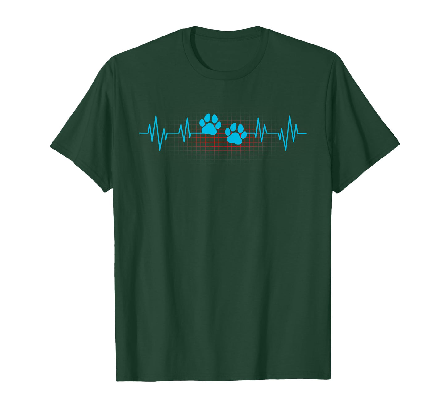 Paw Print Heartbeat Funny EKG Veterinary Veterinarian Gift T-Shirt