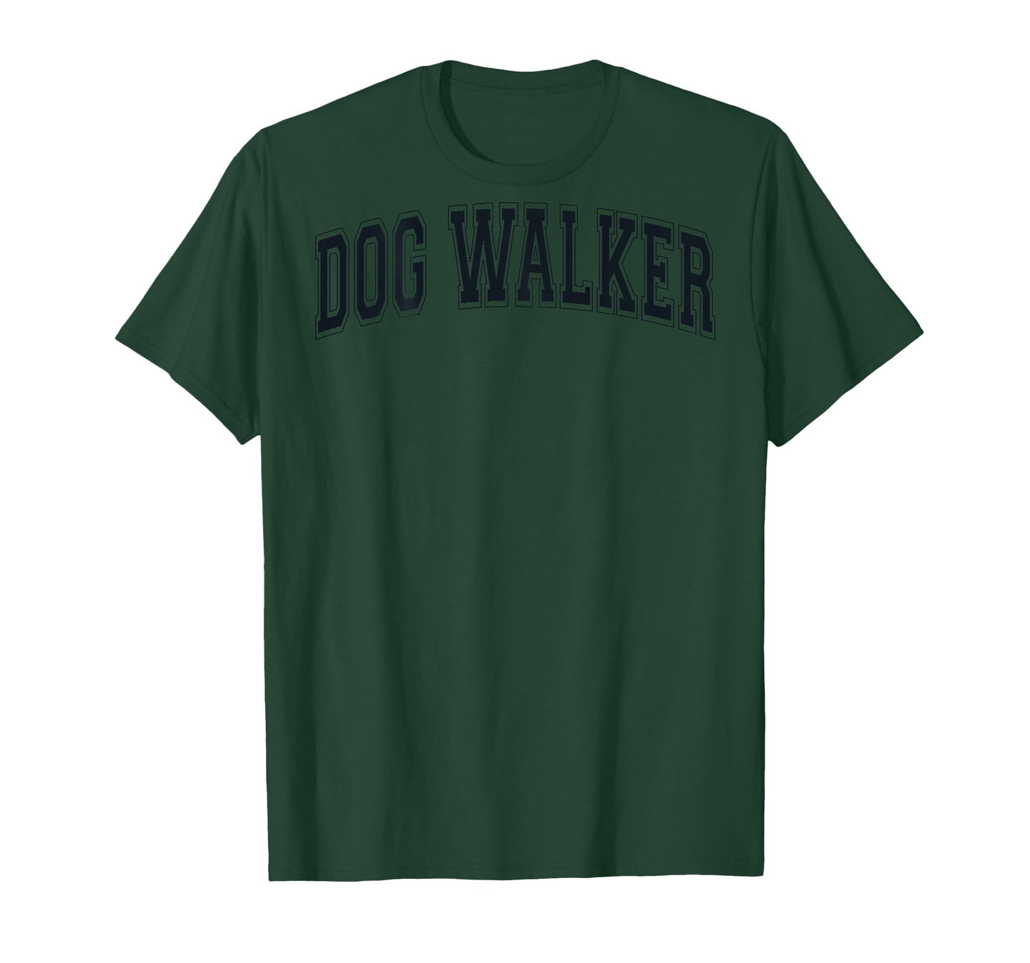 Dog Walker Retro Varsity Arched Black Letters On The Back T-Shirt