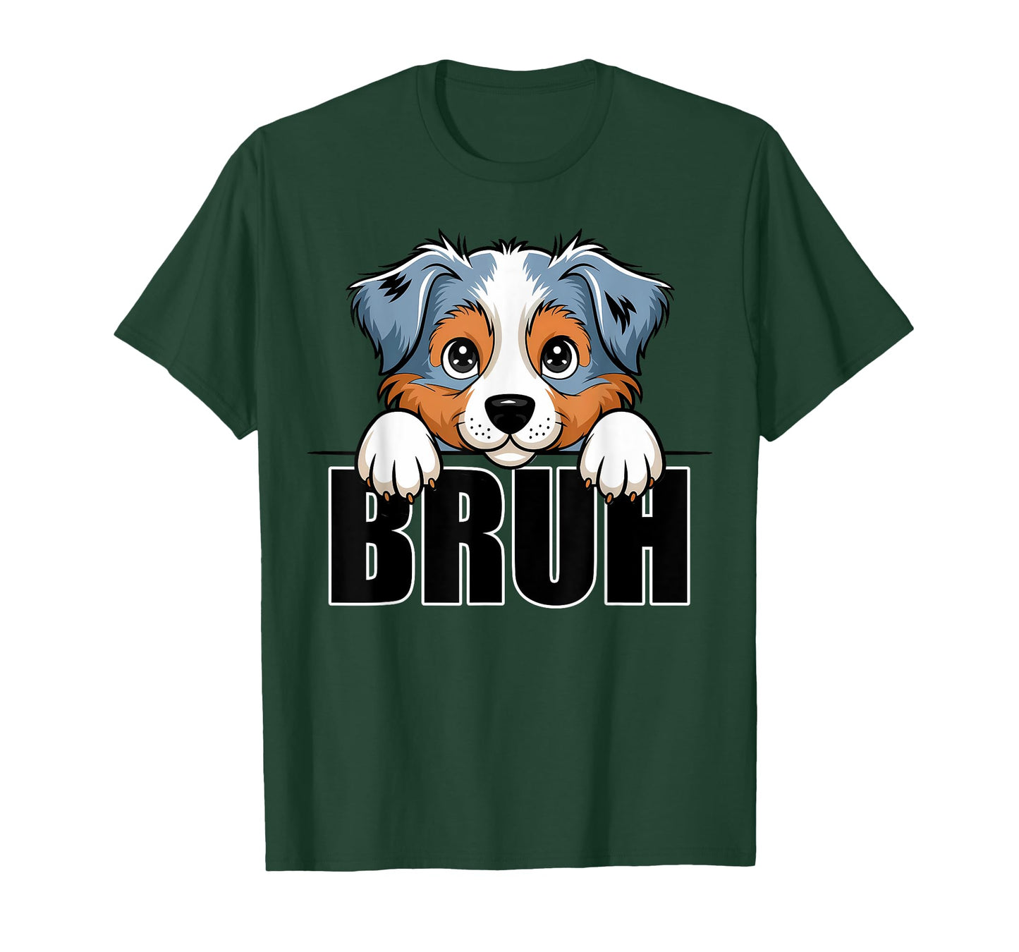 Cute Aussie Dog Bruh Funny Australian Shepherd Men Boys Kids T-Shirt