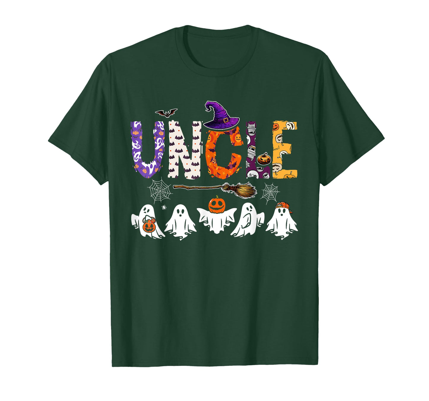 Uncle Halloween Boo Ghost Horror Costume Family Funny Party T-Shirt