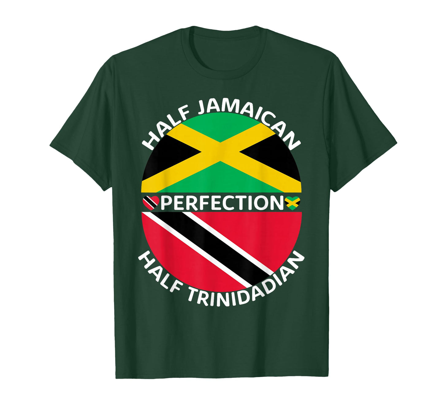 Half Trini Half Jamaican Trinidad Jamaica Flag Men Women T-Shirt
