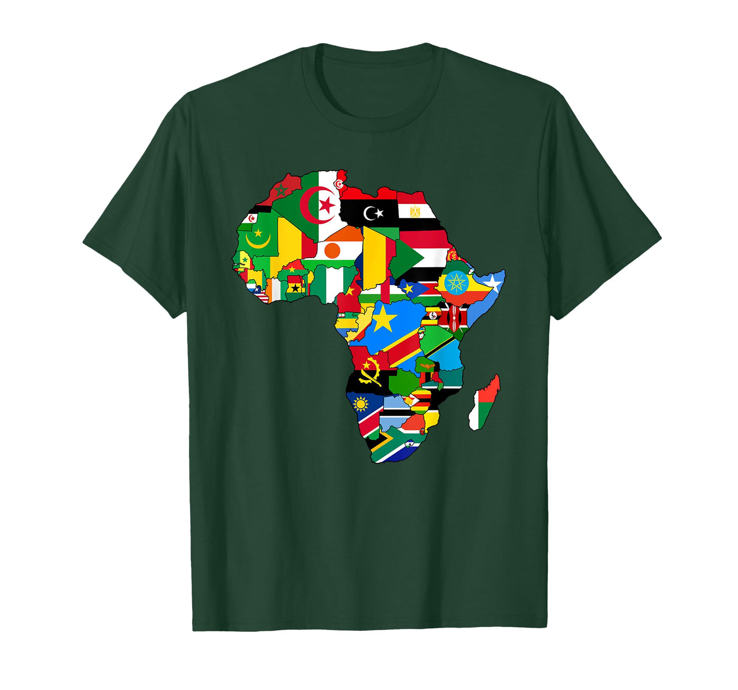 Love Africa With Flags Of African Countries In Africa Map T-Shirt