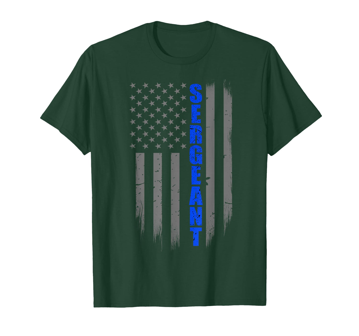 Thin Blue Line Flag T-Shirt for Police Sergeant T-Shirt