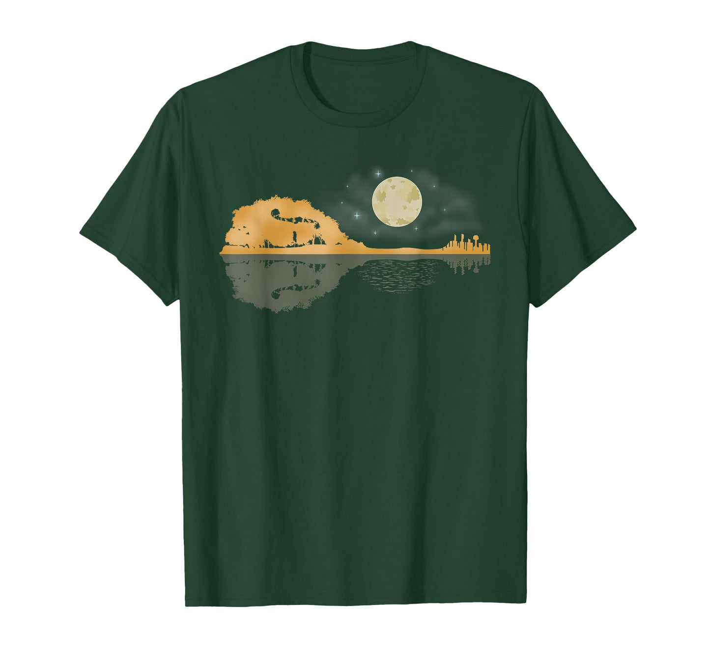Mandolin Shirt Men Country Music Tshirt Moon Bluegrass T-Shirt