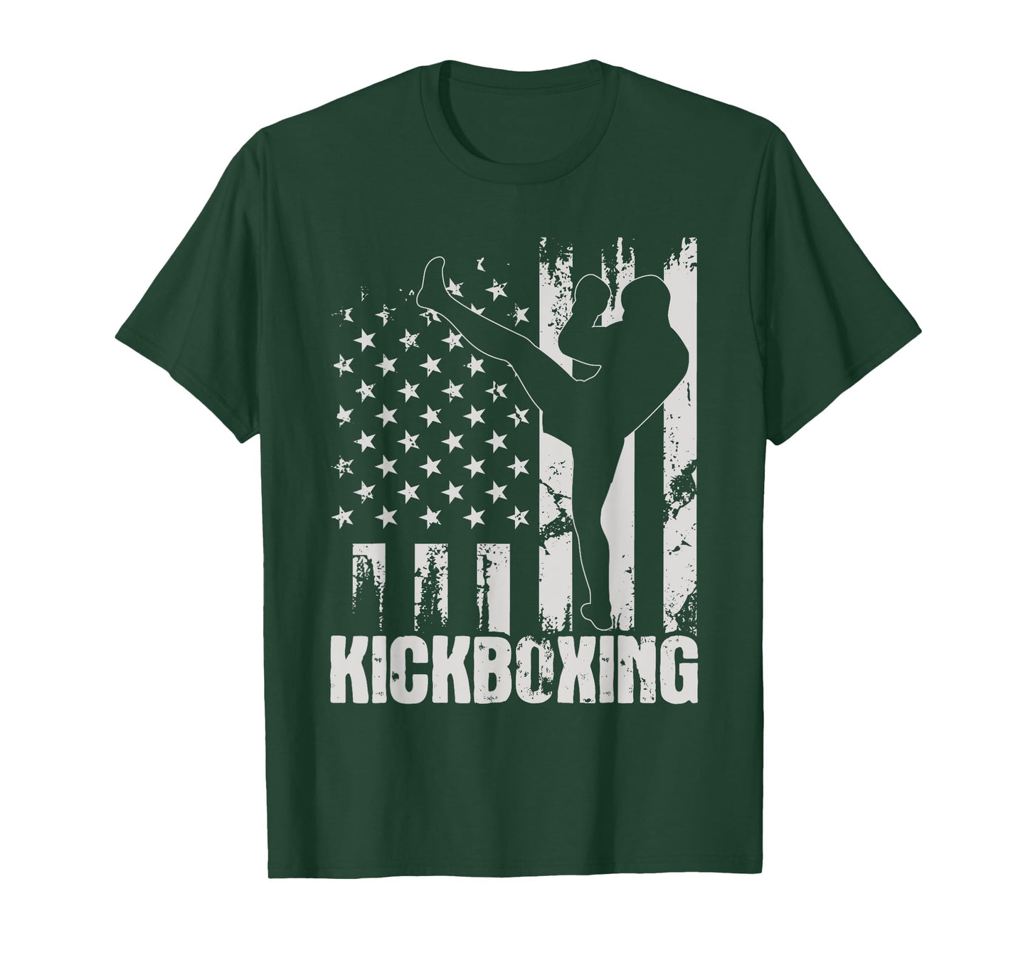 Kickboxing - USA American Flag Kickboxer Combat Self Defense Women Kids Men T-Shirt