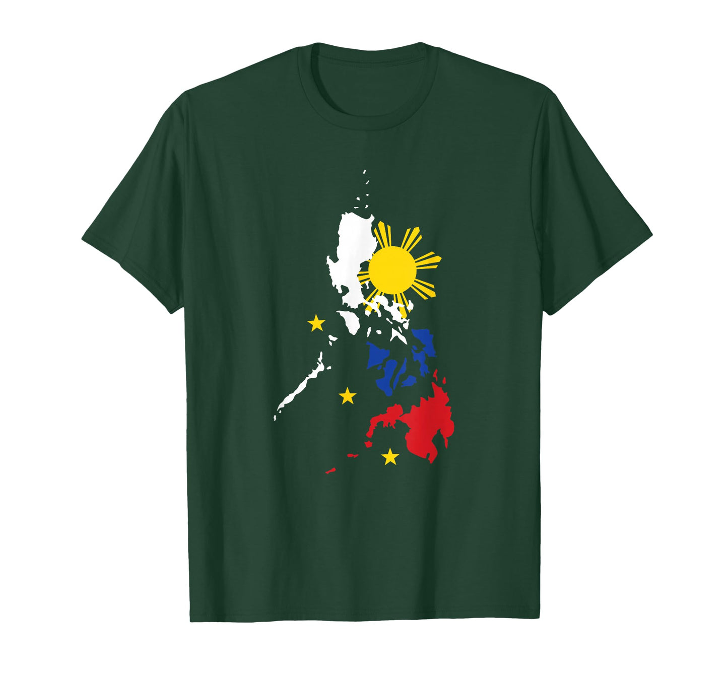 Philippine map with three stars for Proud Filipinos T-Shirt