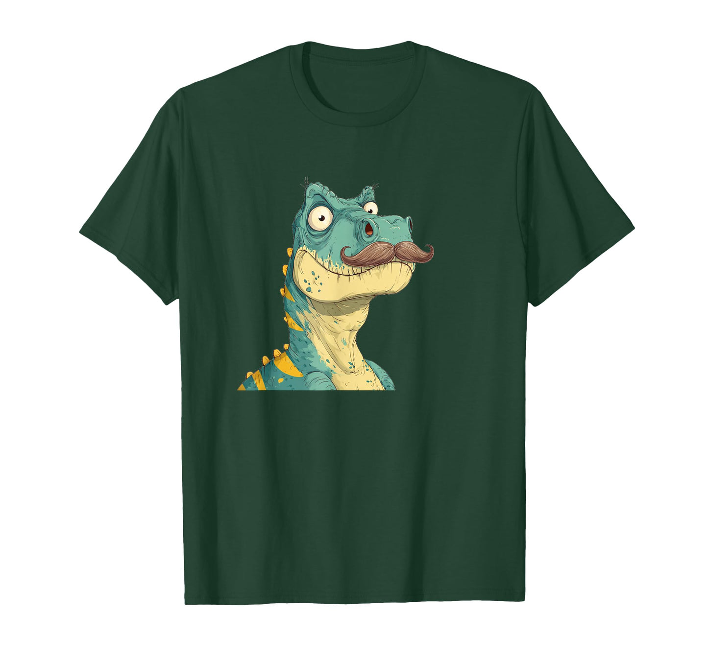Funny Dinosaur Face with Beard for Mustache Lovers T-Shirt