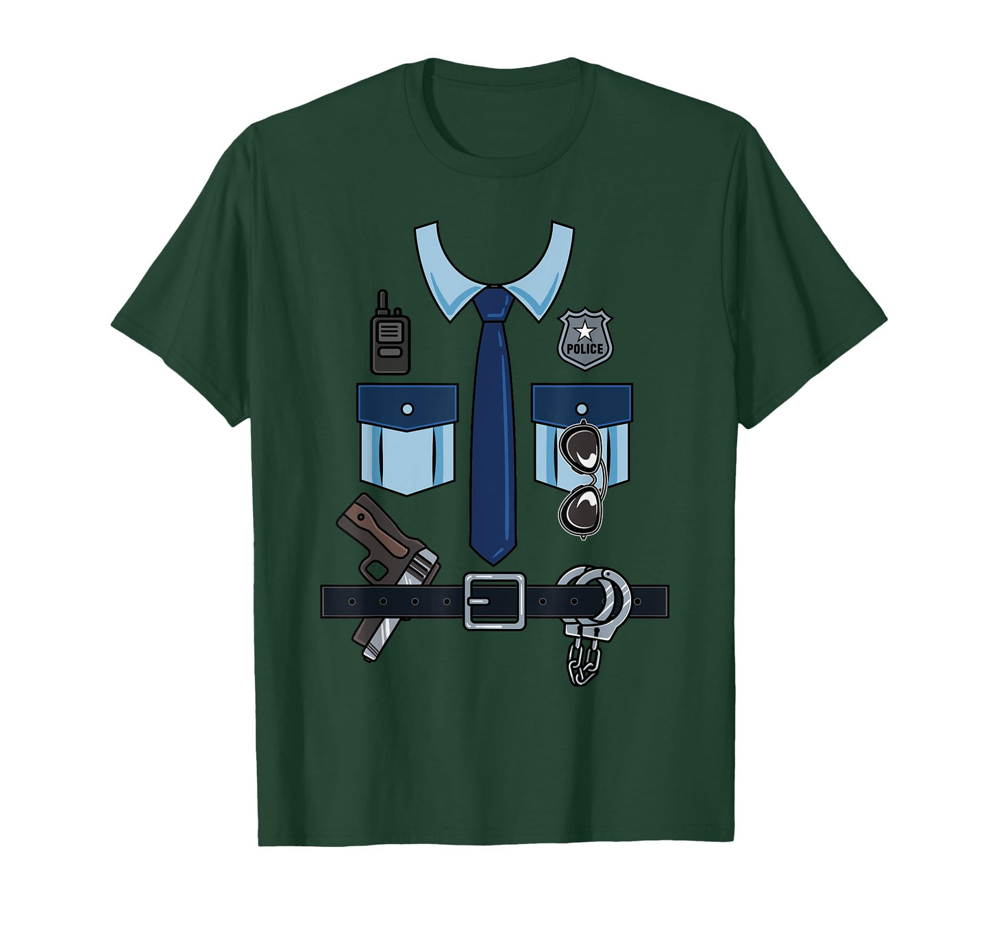Halloween Policeman Costume Police Officer Cop Uniform Funny T-Shirt