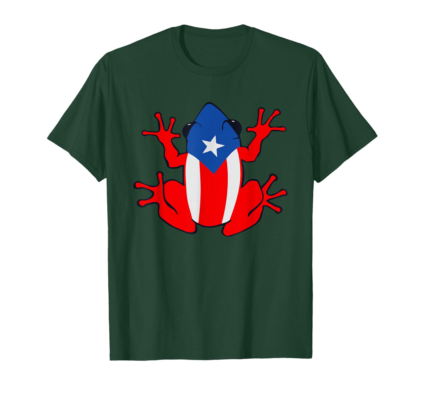 Patriotic Puerto Rico Flag Frog Puero Rican Culture Roots T-Shirt