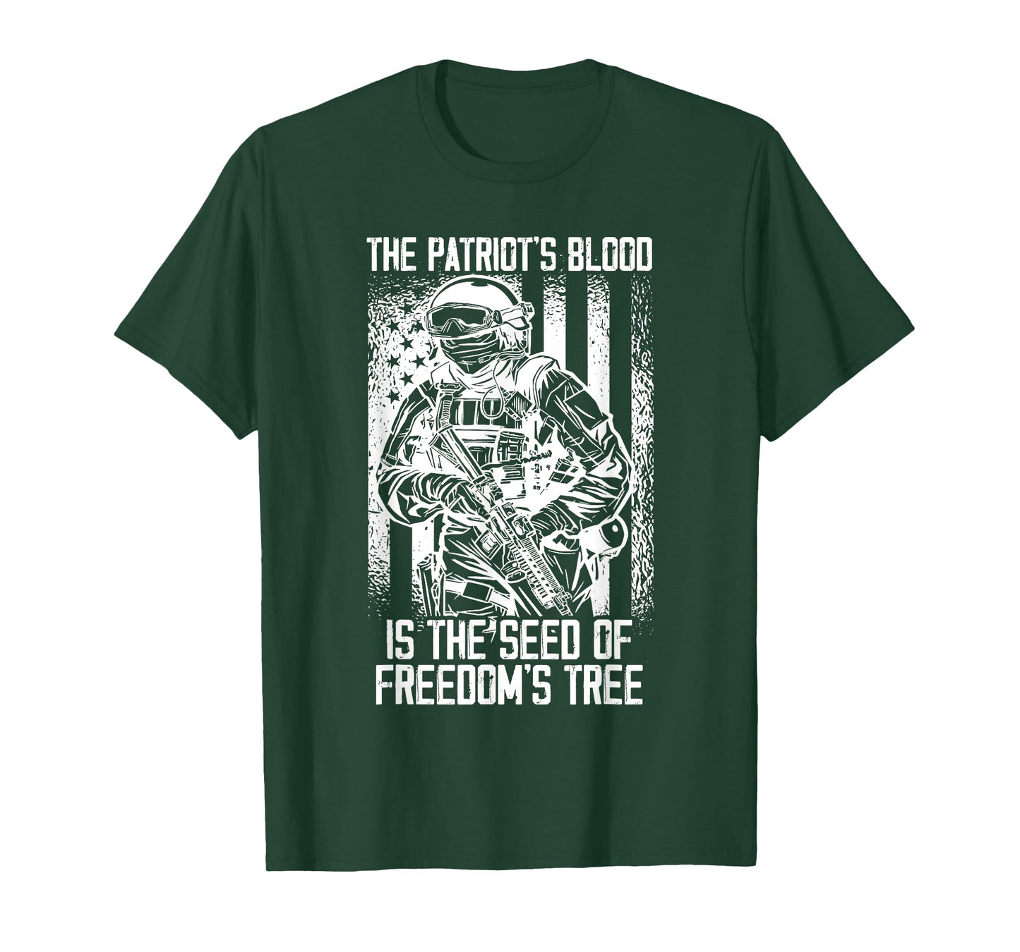 The Patriot Soldier Is The Seed of Freedom Tree 4th of July T-Shirt