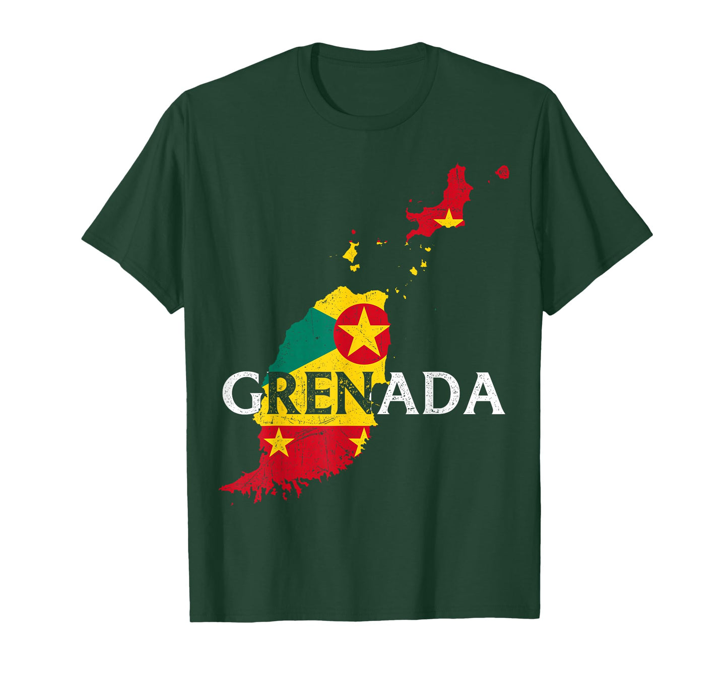Grenada Country Map Flag Proud Grenadian Patriotic T-Shirt