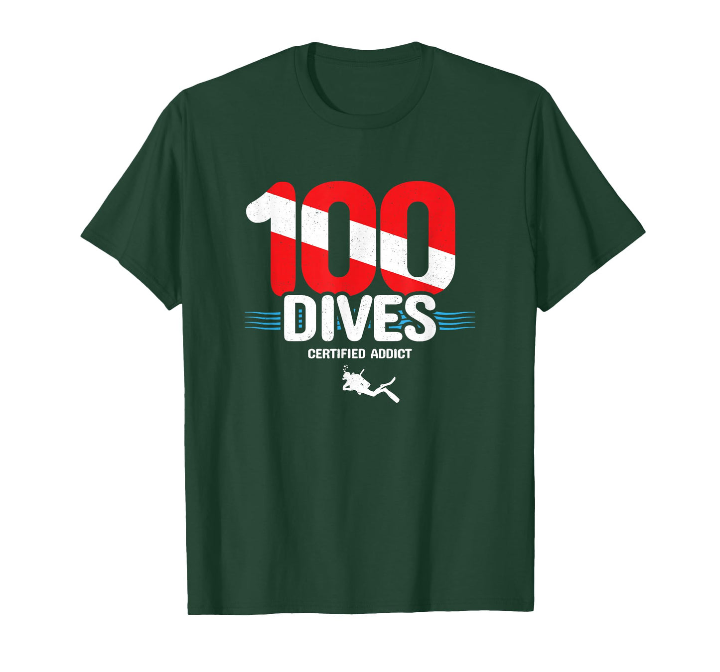 100th Dive Gift - Diver Down Flag - Scuba Diving T-Shirt