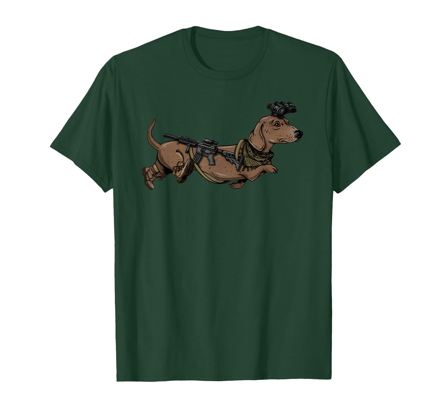 Funny Dog Dachshund with NVG Meme Tactical Wiener T-Shirt