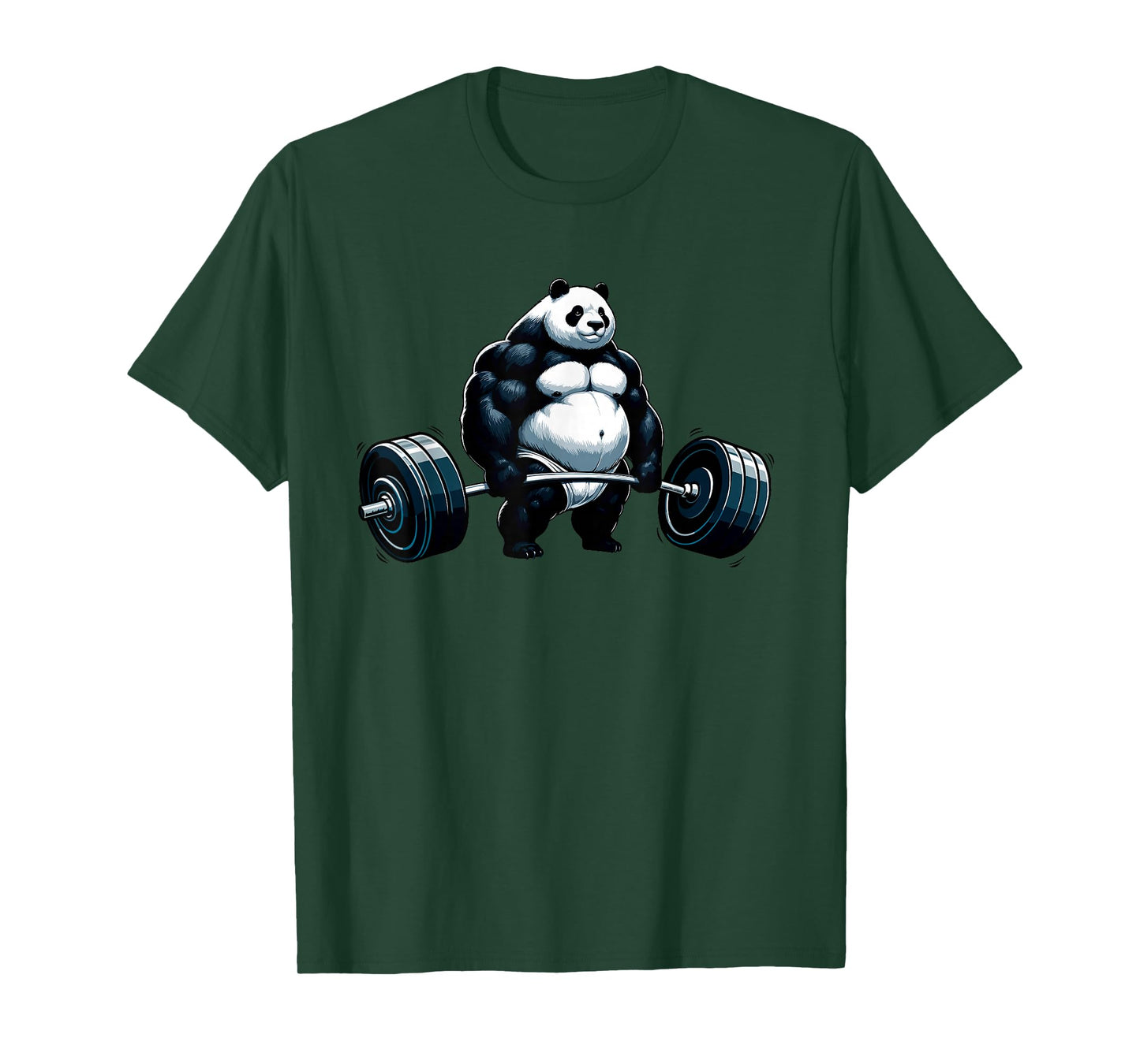 Muscle Gym Panda Bodybuilder Weightlifting Motivational Tee T-Shirt