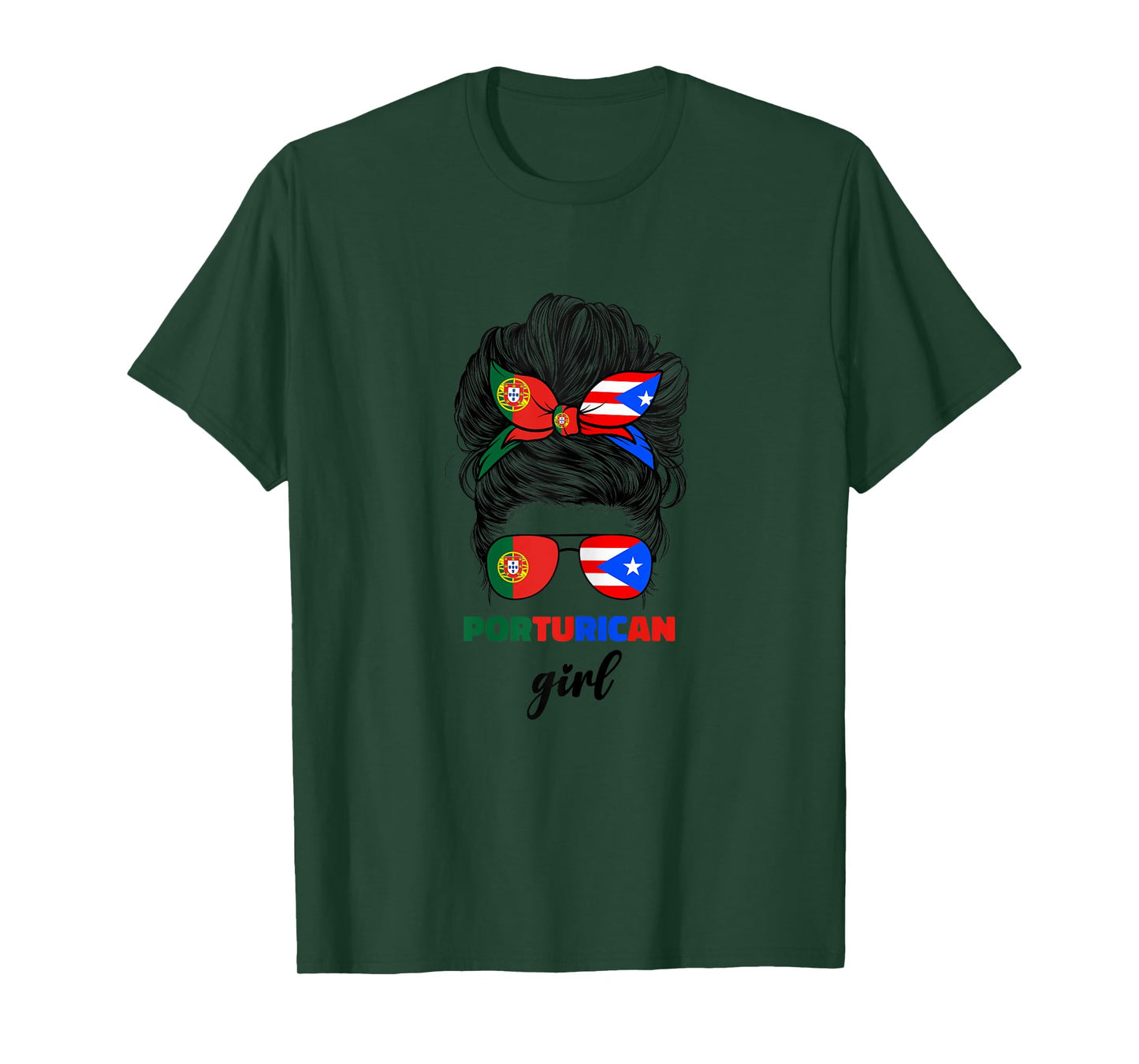 Half Portuguese And Puerto Rican Rico Portugal Flag Girl T-Shirt