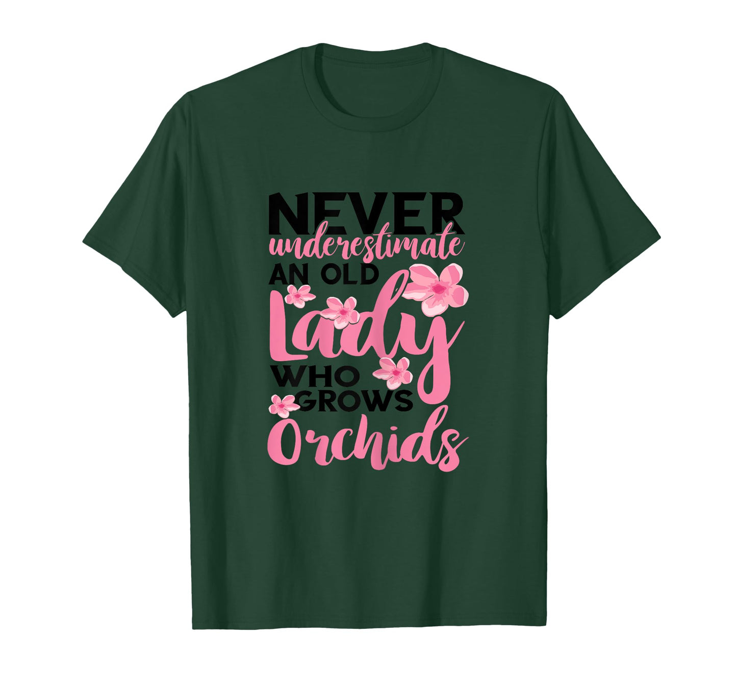 Orchid Gardening Never Underestimate An Old Lady Gardener T-Shirt