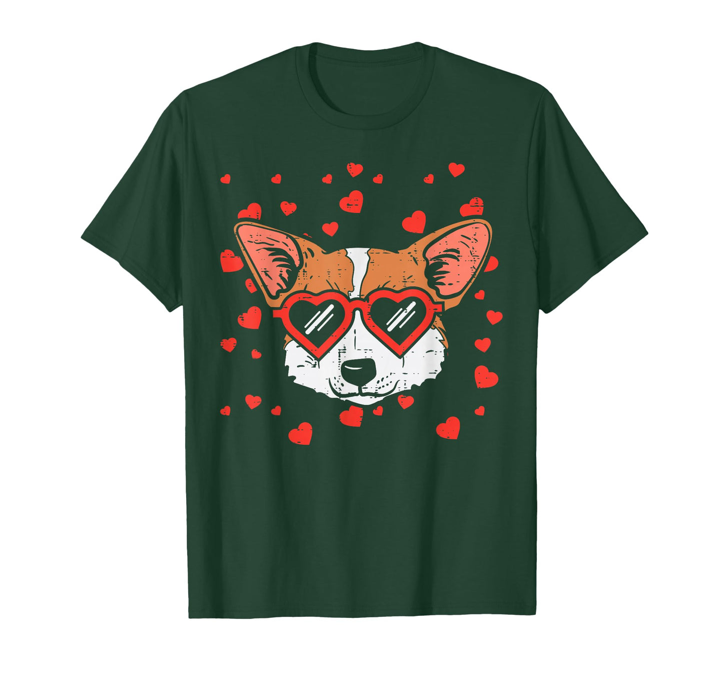 Welsh Corgi Face Heart Glasses Cute Valentines Day Dog Gift T-Shirt