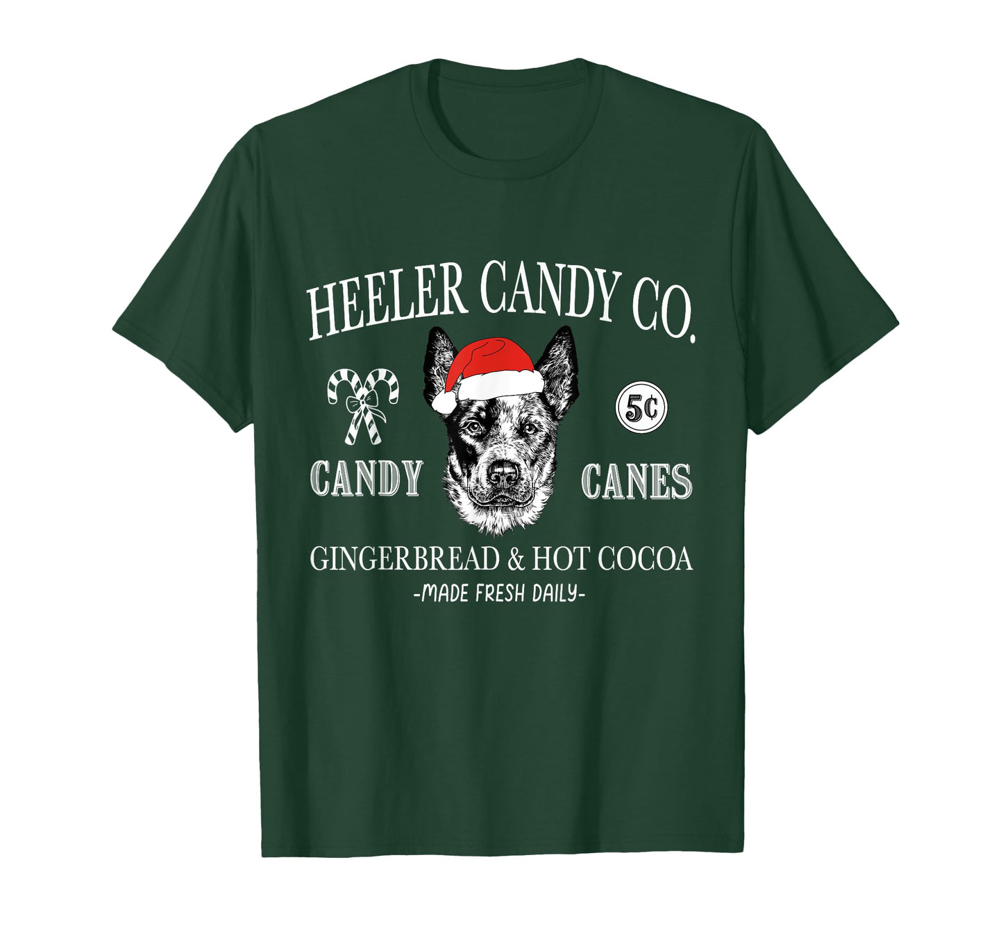 Funny Santa Australian Cattle Dog Christmas Vintage Holiday Men Women Kids T-Shirt