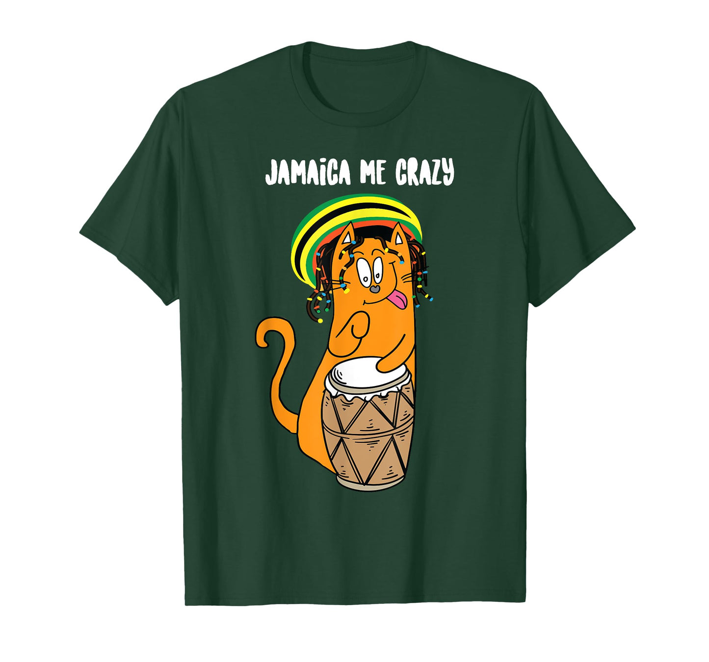 Funny Jamaica Me Crazy | Cute Jamaican Reggae Cat Gift Lover T-Shirt for Men Women Girls Kids