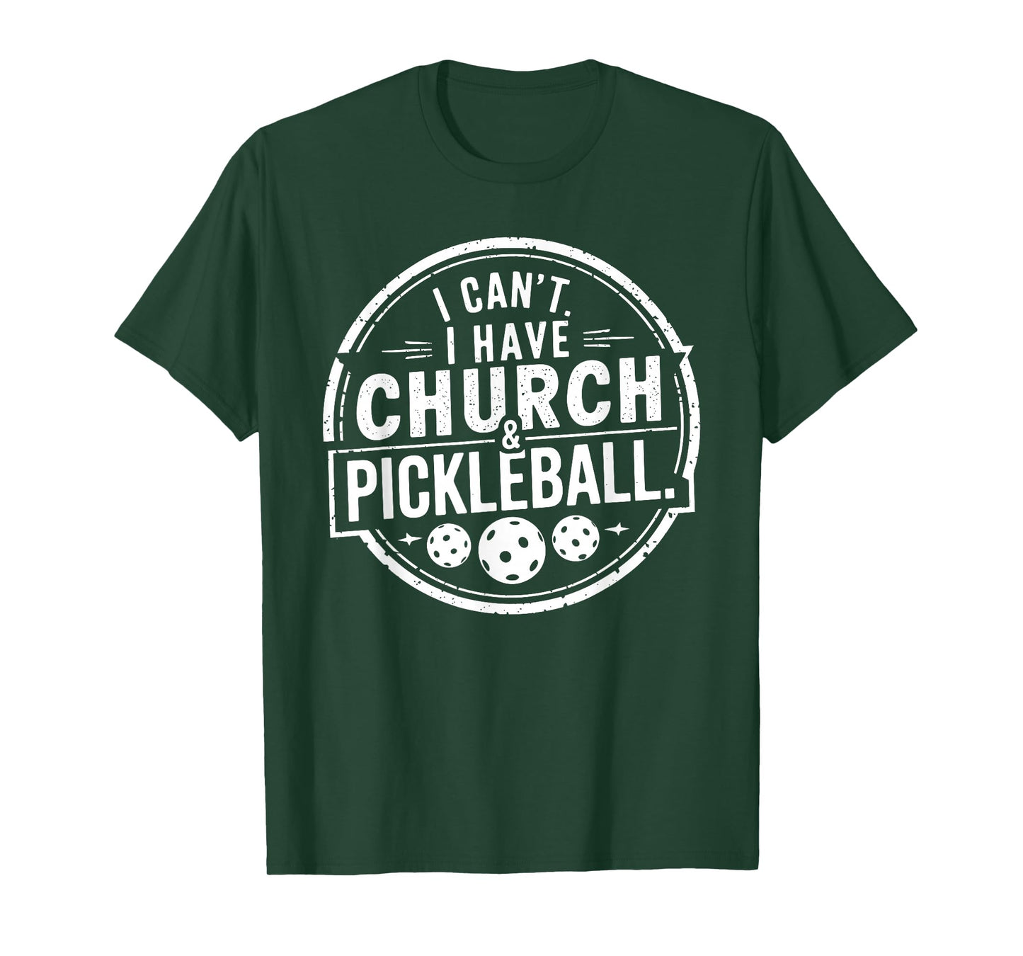 Vintage I Can't I Have Church And Pickleball T-Shirt