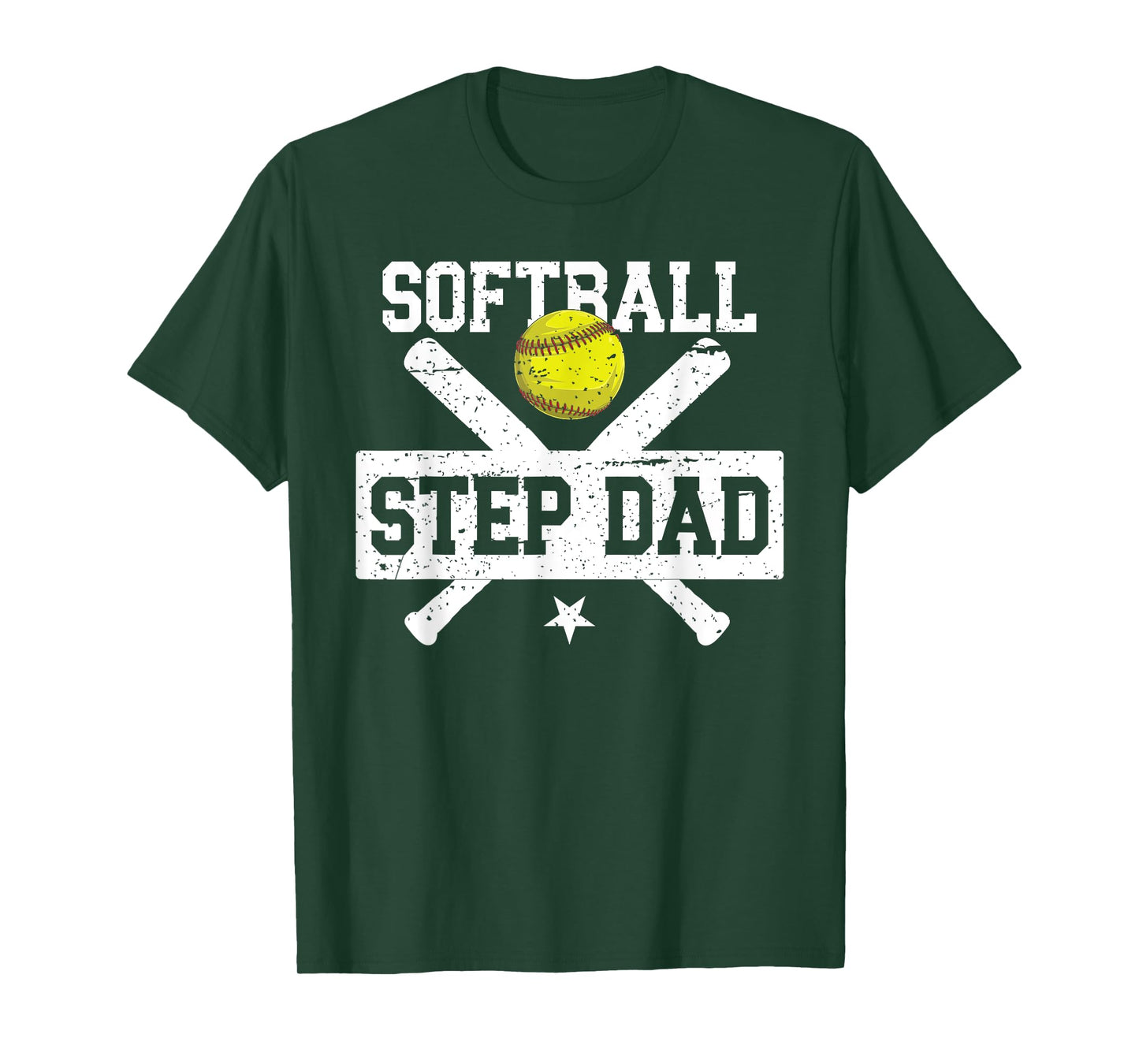 Softball Step Dad Of A Softball Player Stepdad T-Shirt