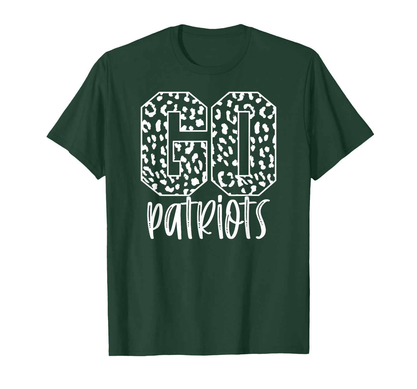 Patriots Team Mascot School Spirit Game Night Leopard Print T-Shirt