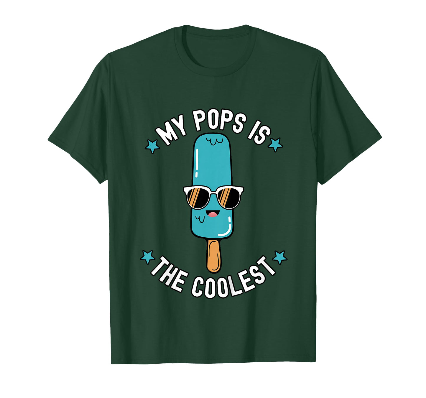 My Pops Is The Coolest Funny Popsicle Graphic Summer T-Shirt