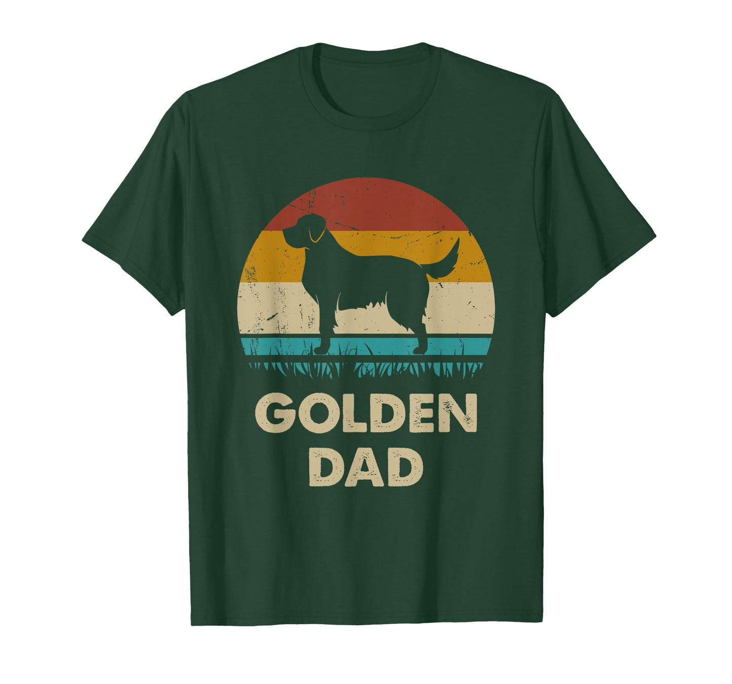 Golden Retriever Dad Gift For Men Golden Dog Vintage T-Shirt