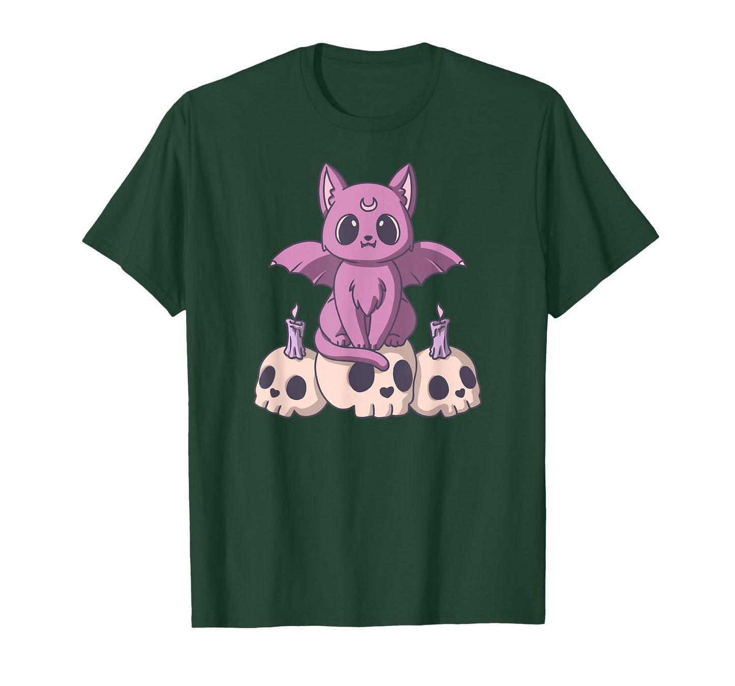 Pastel Goth Satanic Demon Cat And Skull Anime Kawaii T-Shirt for Men Women