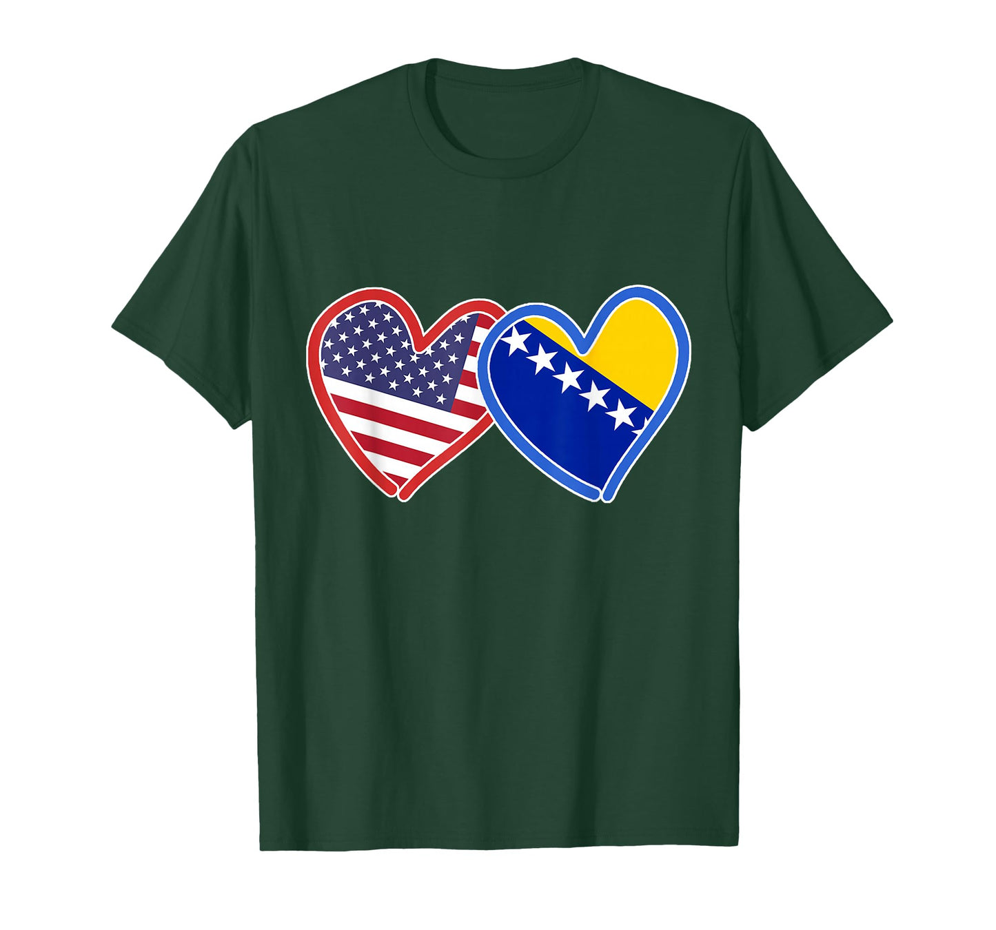 Bosnian American Bosnia & America Flag T-Shirt T-Shirt