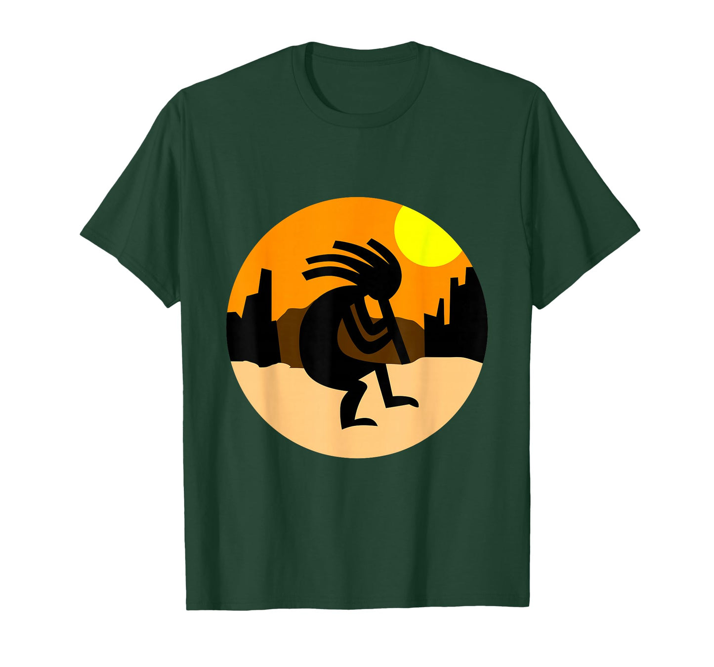 Kokopelli Native American Sunset T-Shirt T-Shirt