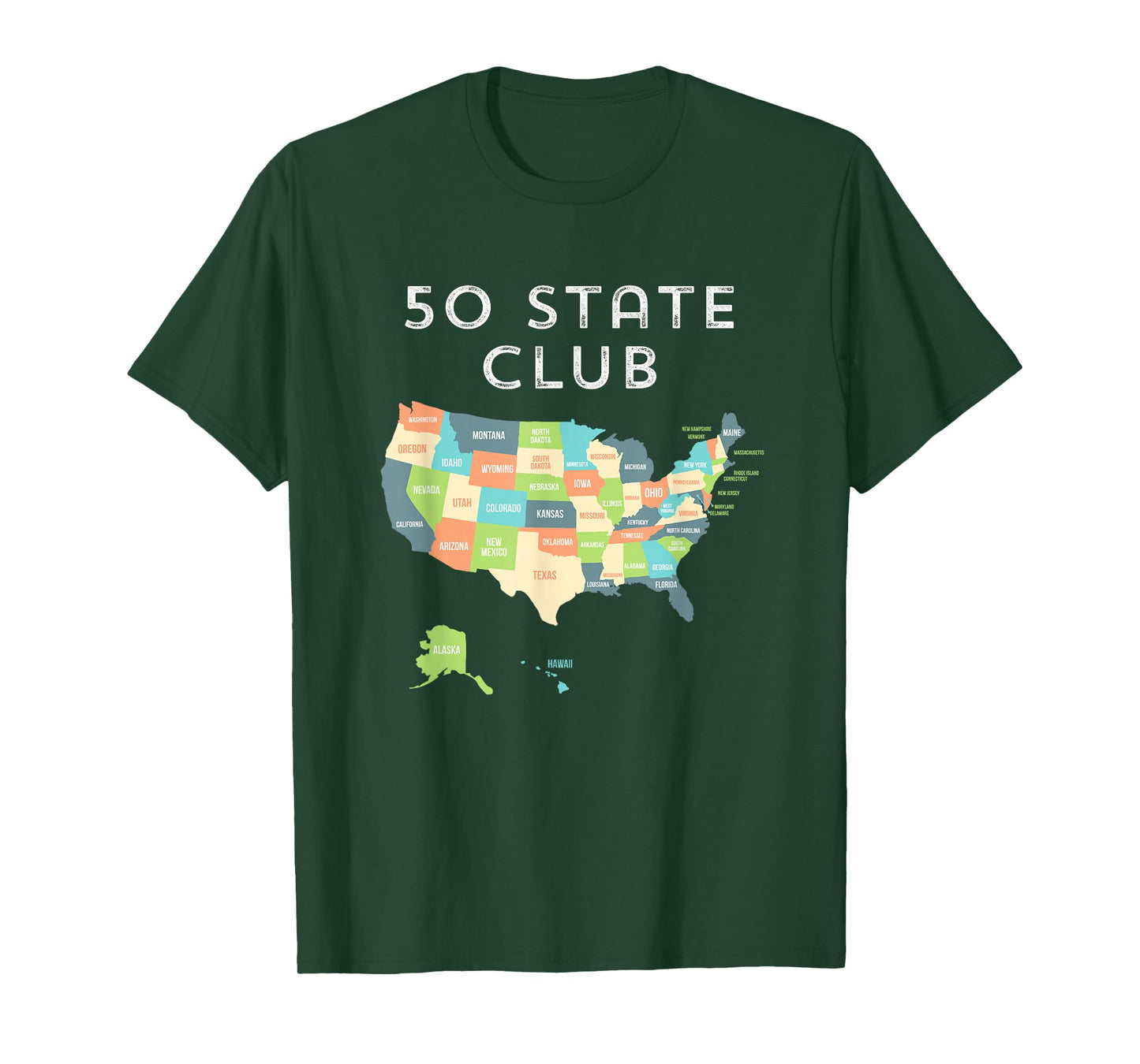 Visit all 50 states shirt, USA map t-shirt gift for travel T-Shirt