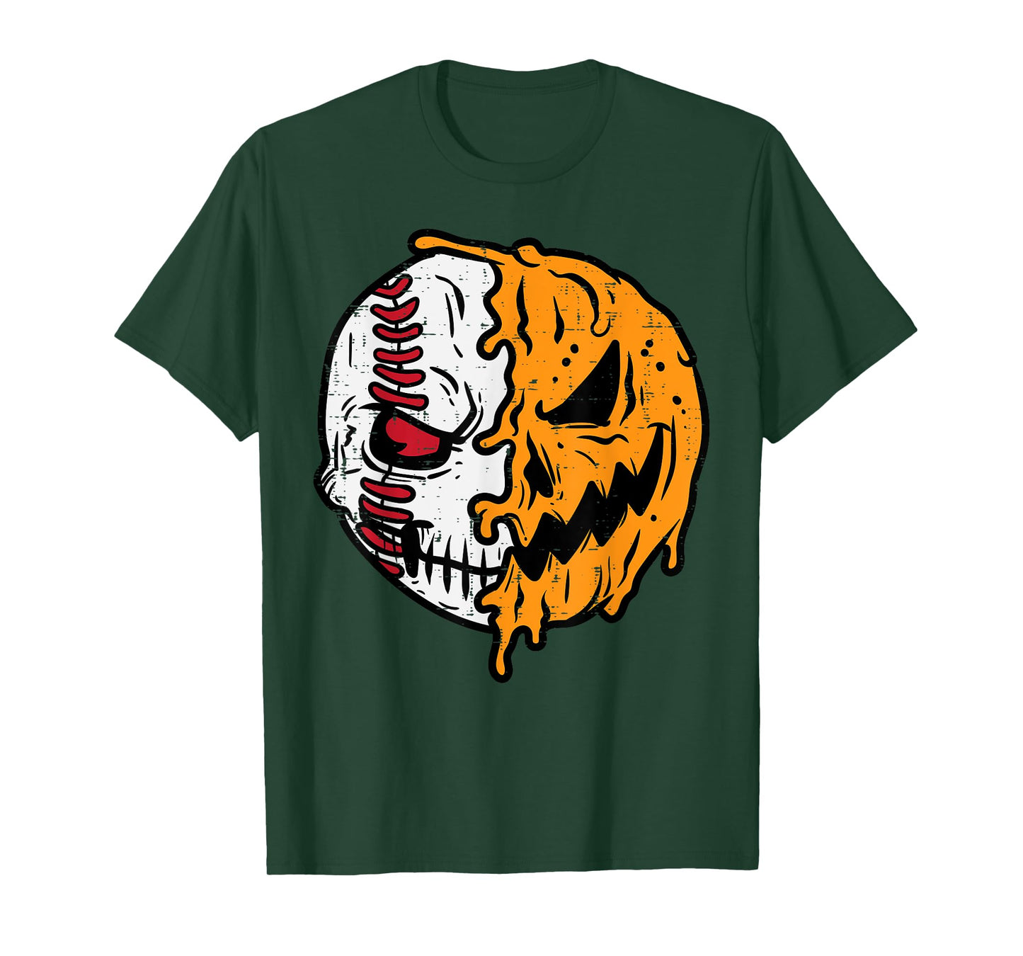 Halloween Baseball Pumpkin Jackolantern Costume Men Boys Kid T-Shirt