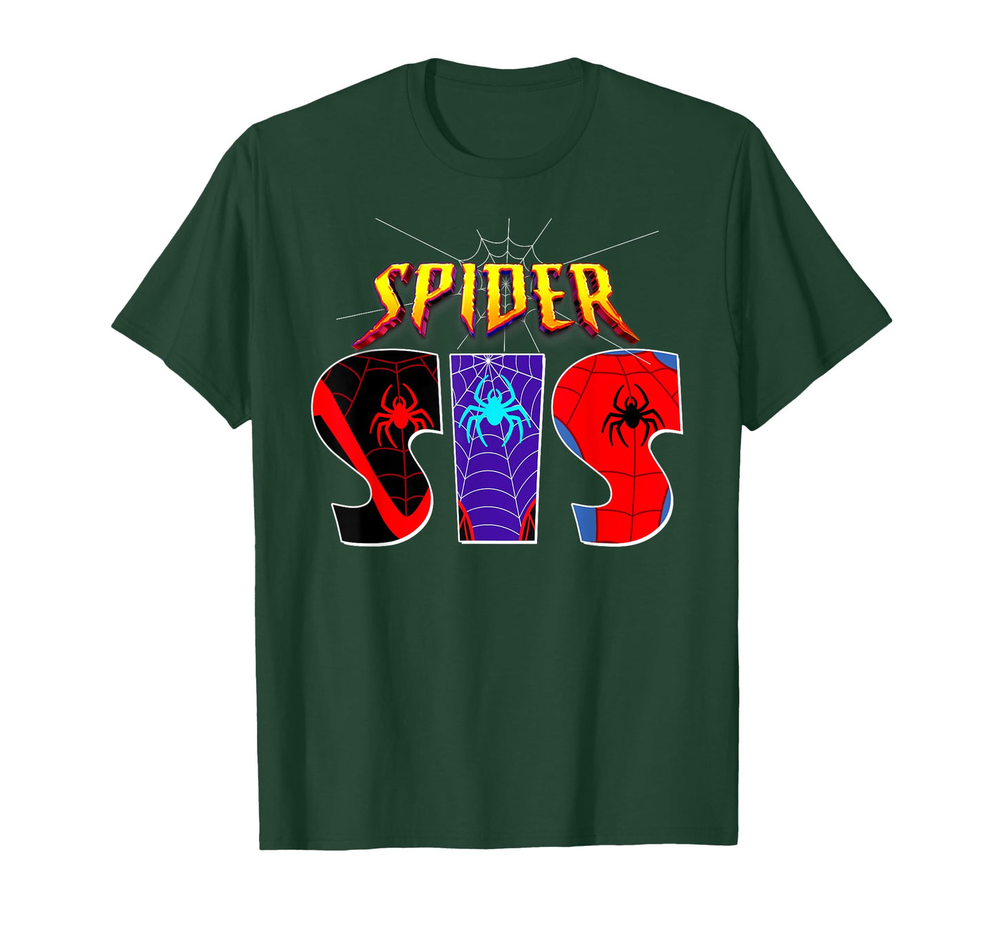 Cool Spider SIS Tee: Funny Birthday Spider Sister Kids Girls T-Shirt
